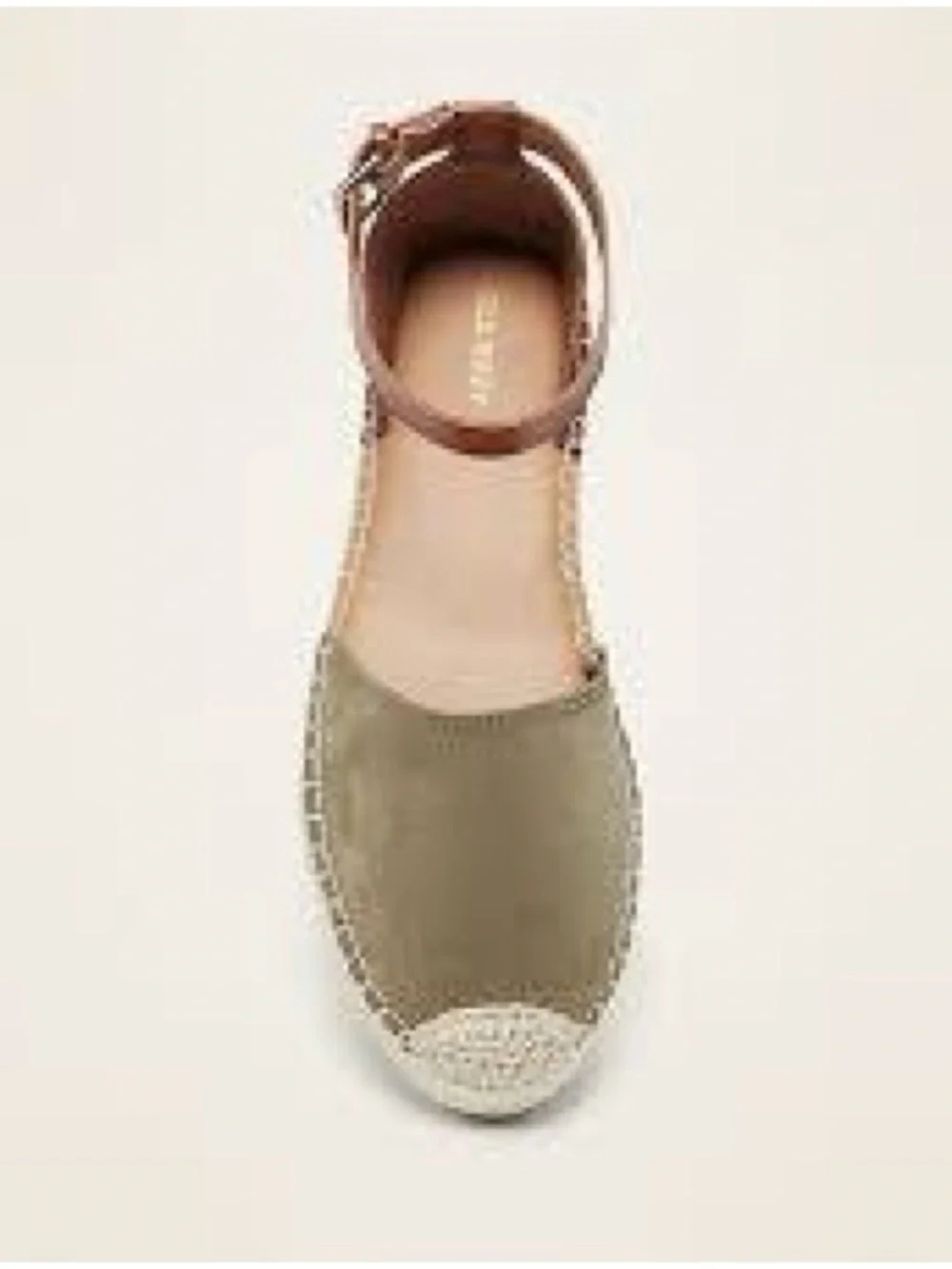 Old Navy Olive Suede Espadrille with Tan Ankle Strap